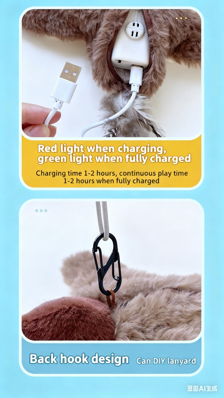 🎄Weihnachtsangebote🎅Interaktives Katzenspielzeug: Realistische fliegende Mäuse und Fledermäuse mit Bewegung und Geräuschen