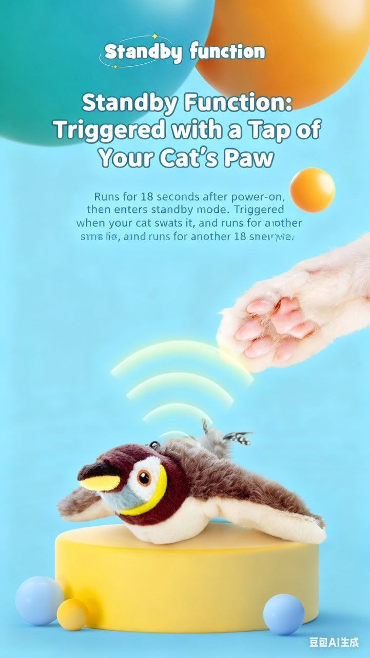 🎄Weihnachtsangebote🎅Interaktives Katzenspielzeug: Realistische fliegende Mäuse und Fledermäuse mit Bewegung und Geräuschen