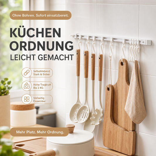🏠50 % RABATT⏰ Multifunktionaler Schiebehaken, bohrfrei montierbar, verstellbar, ideal für Küche & Bad