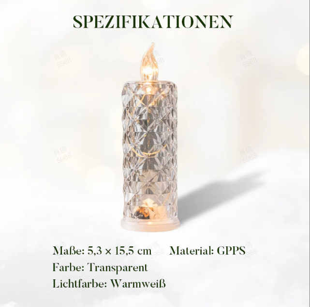 🔥Letzter Tag 50% Rabatt🎁Set mit 1 LED-Kristallkerzenleuchtern