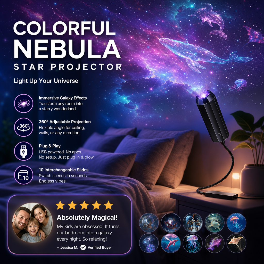 🌌 Plug-and-Play-USB-Projektor – Galaxie & Ozean in HD – Über 50.000 begeisterte Nutzer – Sofortige magische Atmosphäre ✨