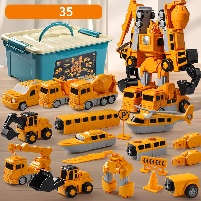 Magnetisches Transformation Technik Auto Zusammengebautes Spielzeug
