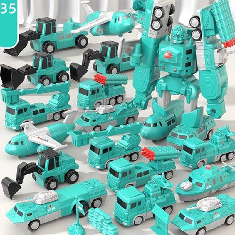 Magnetisches Transformation Technik Auto Zusammengebautes Spielzeug