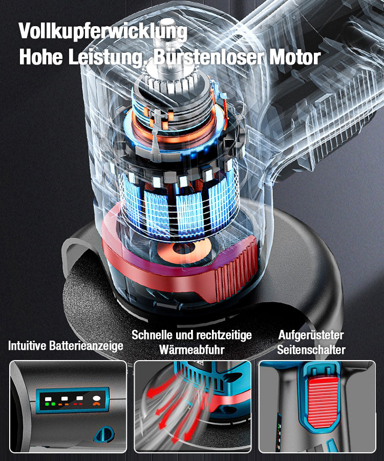 Mini-Winkelschleifer ohne Bürsten