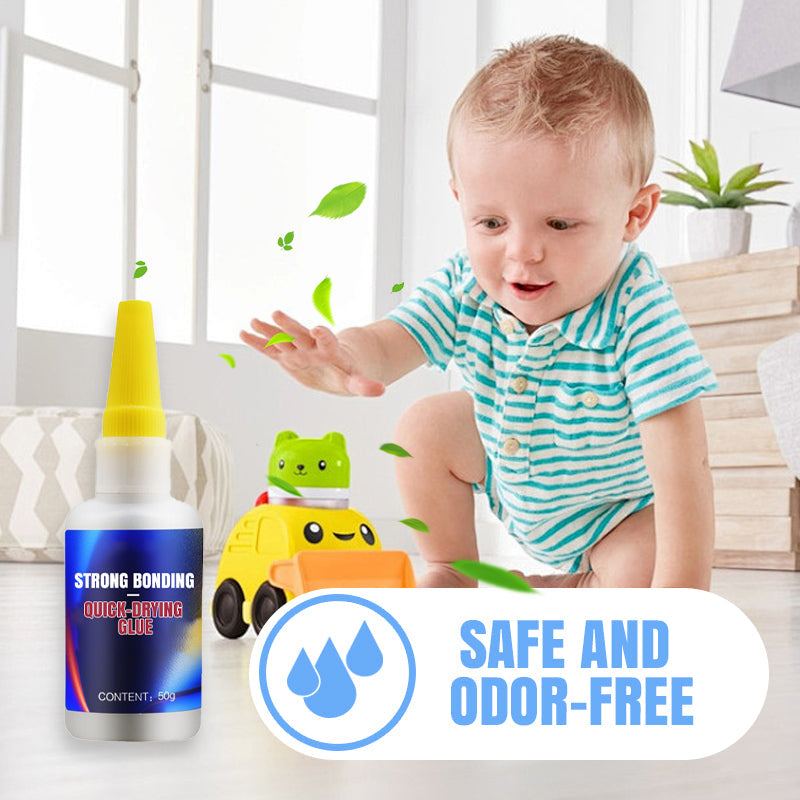 Stark haftender, schnelltrocknender Klebstoff