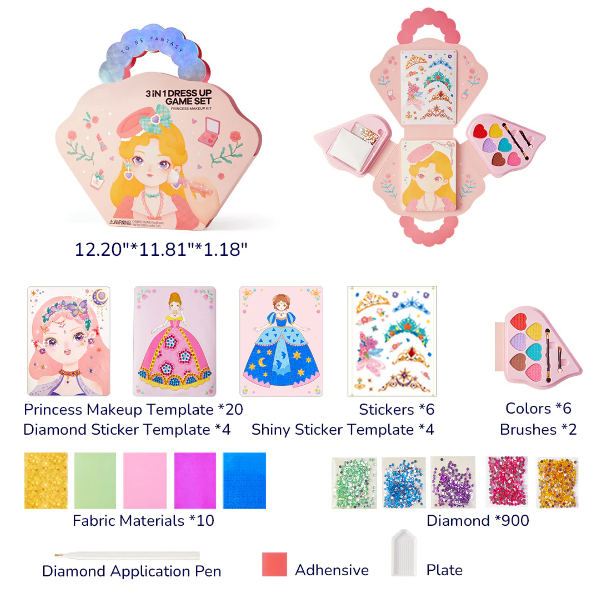 🔥Sonderangebot 49 % Rabatt💝3-in-1-Spielset zum Ankleiden und Schminken einer Prinzessin💅