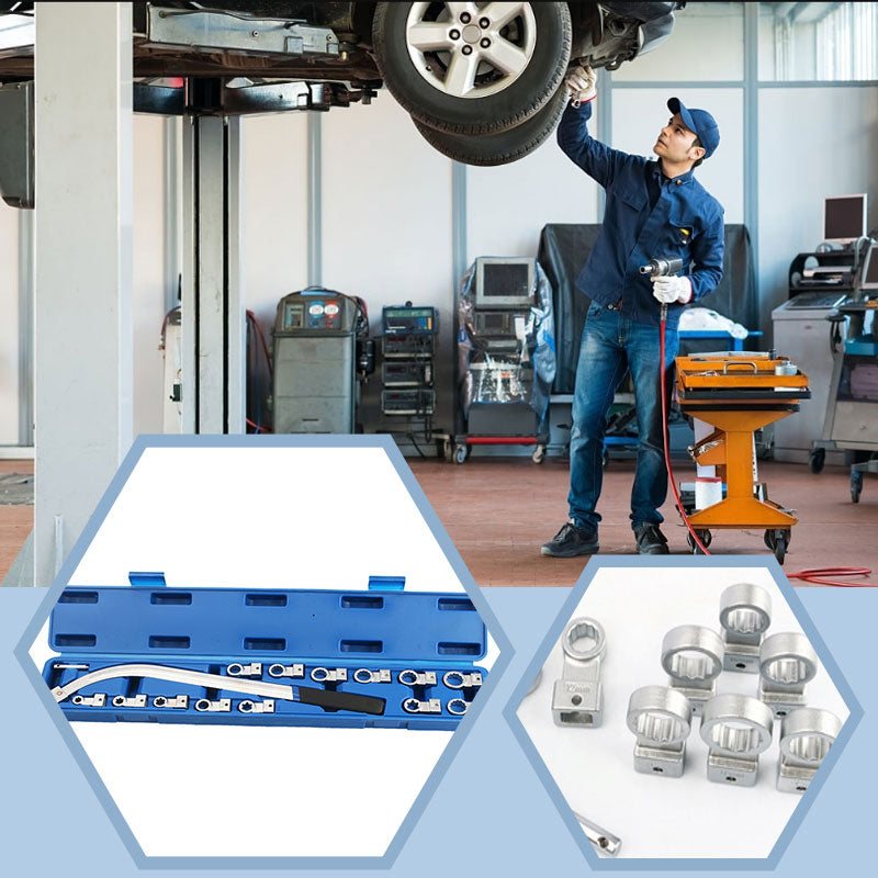 🔧15-teiliges tragbares Riemenschlüssel-Set mit austauschbarem Kopf