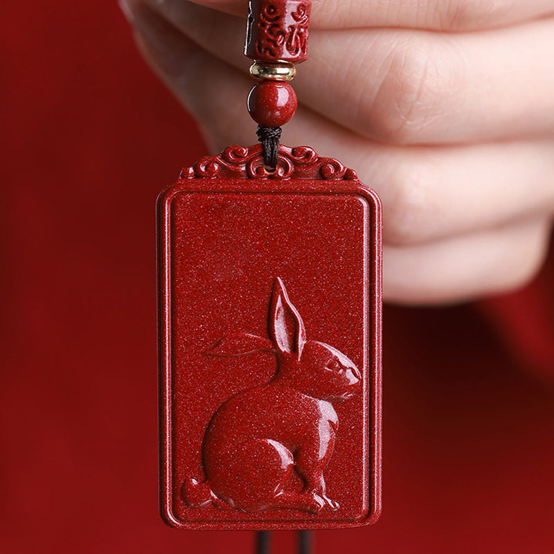 Chinesisches Tierkreiszeichen und Schutzgeist Zinnober-Anhänger