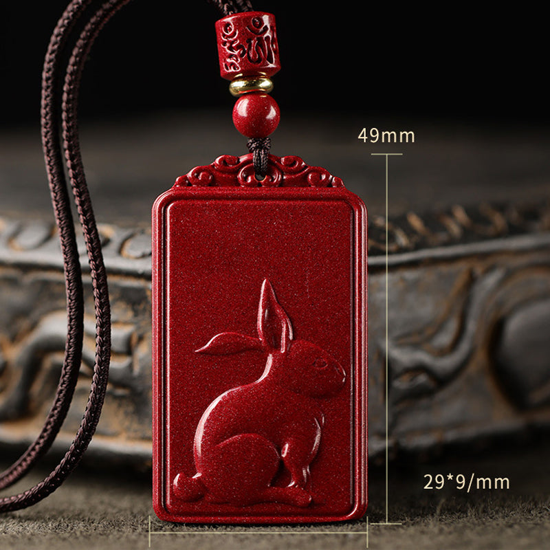 Chinesisches Tierkreiszeichen und Schutzgeist Zinnober-Anhänger