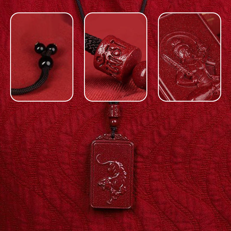 Chinesisches Tierkreiszeichen und Schutzgeist Zinnober-Anhänger