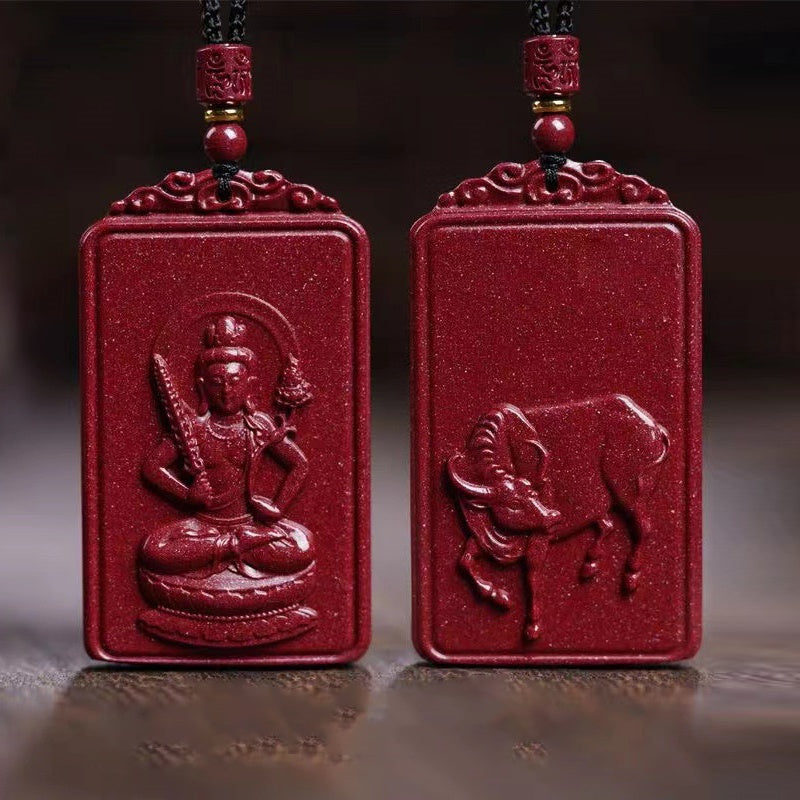 Chinesisches Tierkreiszeichen und Schutzgeist Zinnober-Anhänger