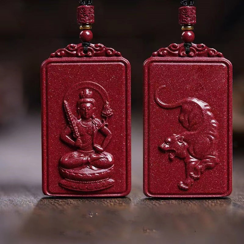 Chinesisches Tierkreiszeichen und Schutzgeist Zinnober-Anhänger