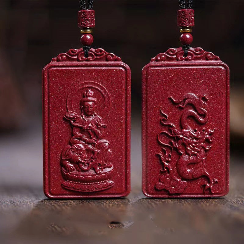 Chinesisches Tierkreiszeichen und Schutzgeist Zinnober-Anhänger