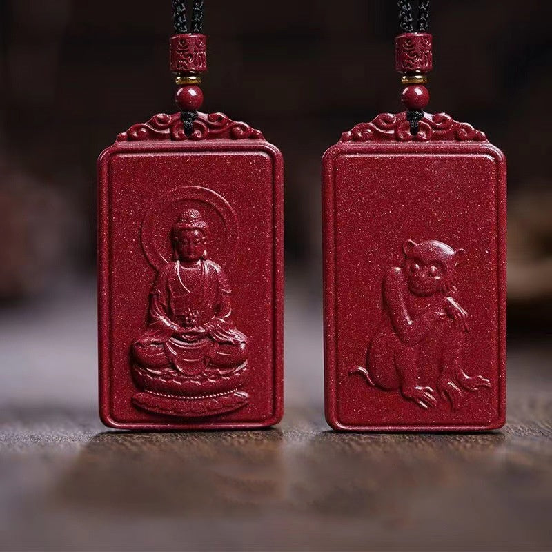 Chinesisches Tierkreiszeichen und Schutzgeist Zinnober-Anhänger