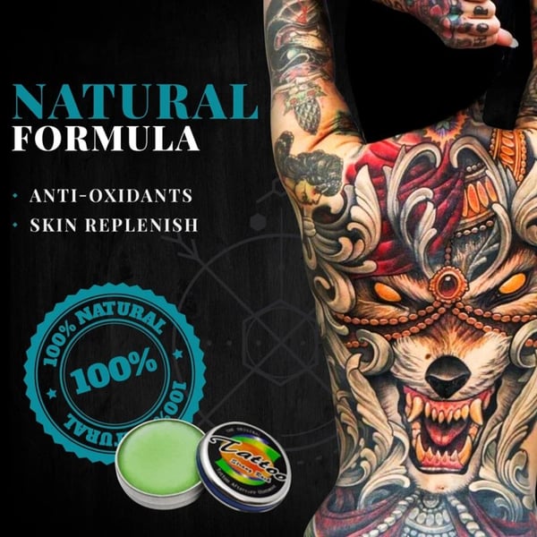 Balsam für die Tattoopflege (befeuchtet und schützt die Farbe. Repariert die Haut)