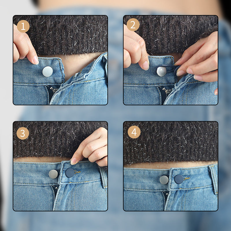 5 Stück einziehbare Knopfverlängerung für Hosen