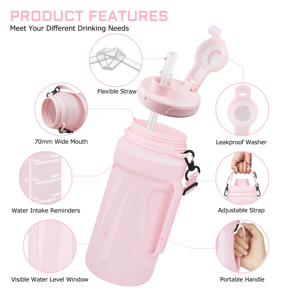 Silicone foldable anti drop sports portable water bottle