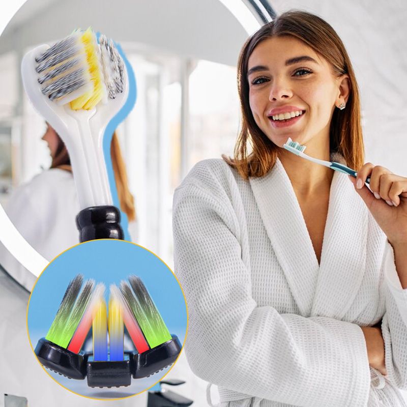 Dreiseitige Zahnbürste mit weichen Borsten