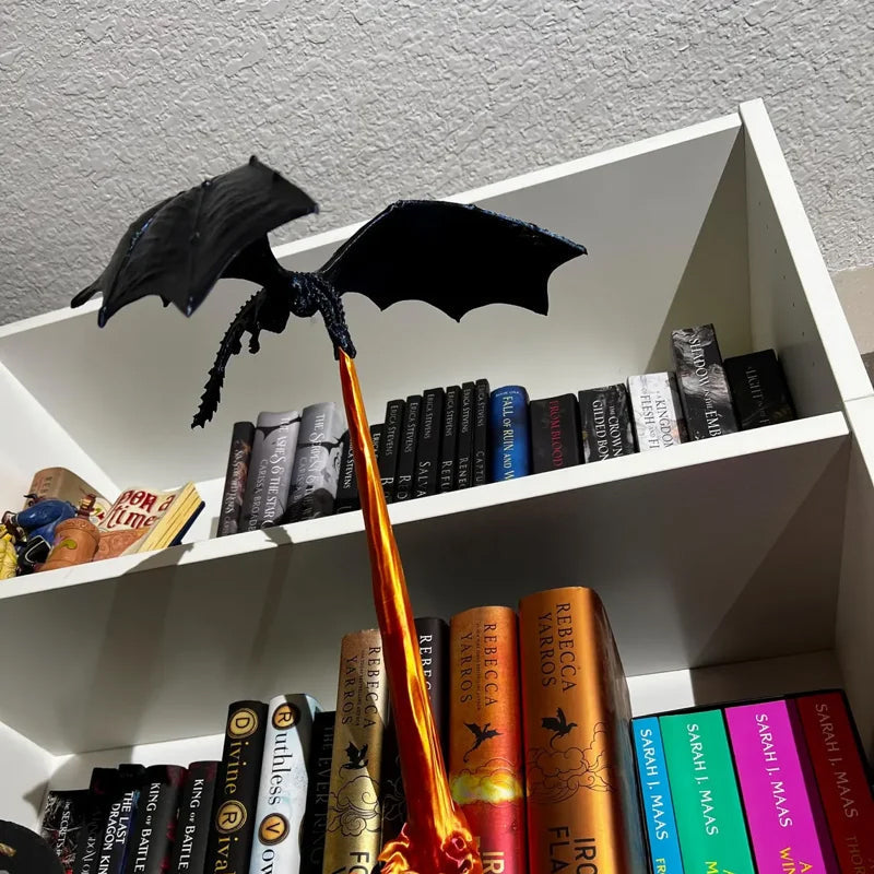 🐉 PROMO-BLITZ: 60% RABATT! 🔥 Drachenflammen-Dekoration – Seiden-PLA – Realistischer Flammeneffekt für Bücherregal & Halloween-Deko 🎃