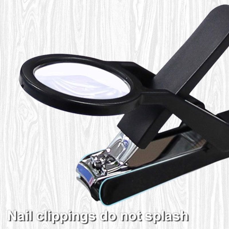 3pcs Nail Clippers with Magnifier & Splash-proof Box