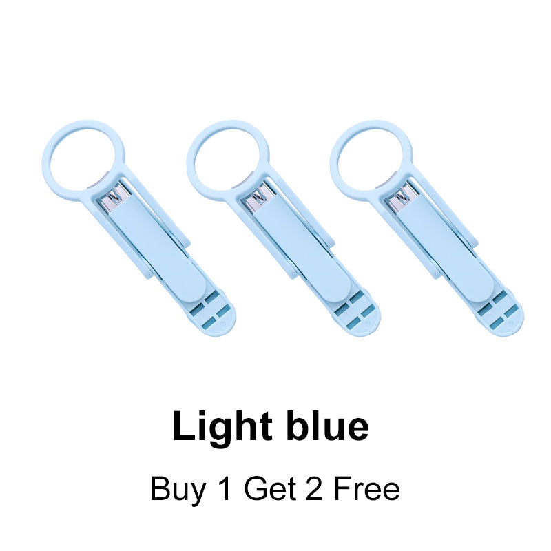 3pcs Nail Clippers with Magnifier & Splash-proof Box