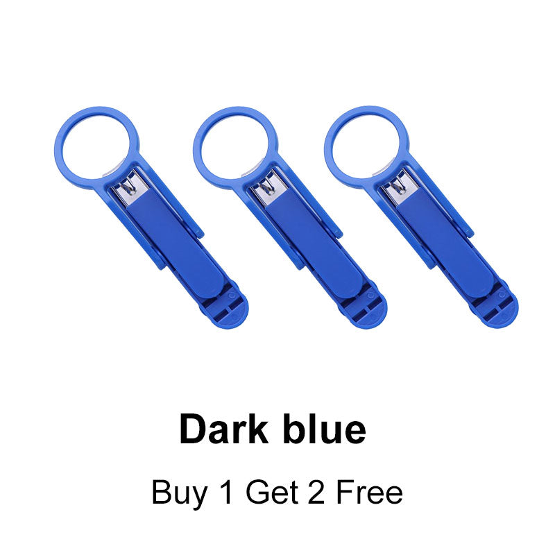 3pcs Nail Clippers with Magnifier & Splash-proof Box