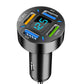 4-Port Super Fast Car Charger with Digital Voltmeter