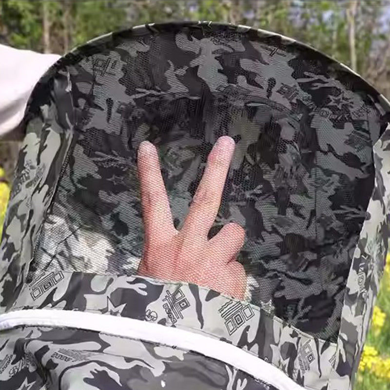 Outdoor-Tarnjacke mit Hut -- Ganzkörperschutz vor Insekten