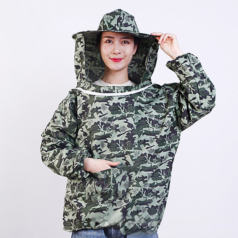 Outdoor-Tarnjacke mit Hut -- Ganzkörperschutz vor Insekten