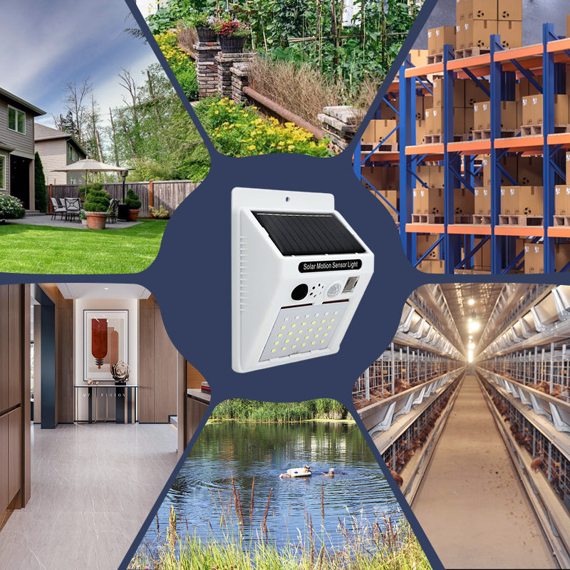 Solar-Powered Remote Control Motion Sensor Security Alarm Lamp