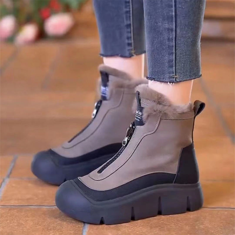 Wasserdichte und warme Schneestiefel mit Reißverschluss für Damen