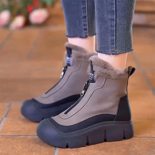 Wasserdichte und warme Schneestiefel mit Reißverschluss für Damen