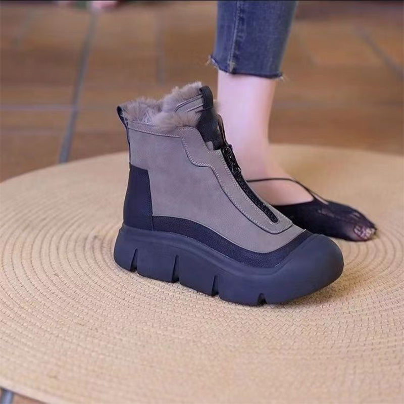 Wasserdichte und warme Schneestiefel mit Reißverschluss für Damen