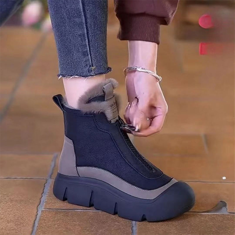 Wasserdichte und warme Schneestiefel mit Reißverschluss für Damen