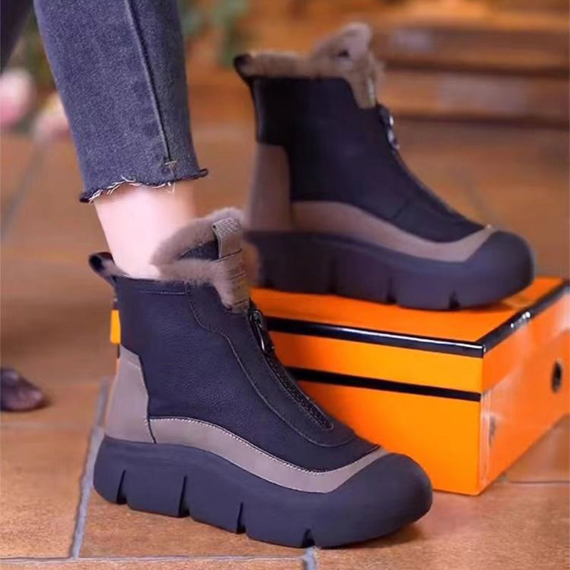 Wasserdichte und warme Schneestiefel mit Reißverschluss für Damen