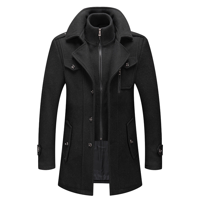 🎁Kostenloser Versand🔥😎Neuer Wollmantel für Herren mit Doppelkragen für Herbst und Winter