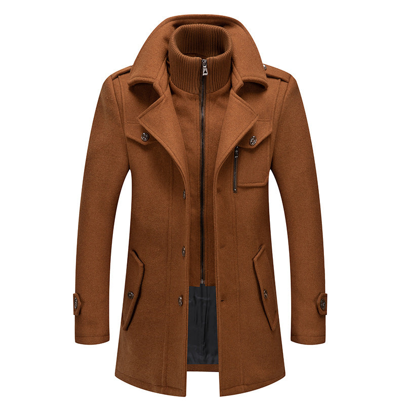 🎁Kostenloser Versand🔥😎Neuer Wollmantel für Herren mit Doppelkragen für Herbst und Winter