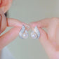 Elegante simulierte Perle und Strass-Ohrstecker