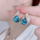 Elegante simulierte Perle und Strass-Ohrstecker