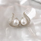Elegante simulierte Perle und Strass-Ohrstecker