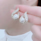 Elegante simulierte Perle und Strass-Ohrstecker