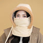 Verdickte Thermomütze mit Plüschfutter und Gesichtsmaske für Damen und Herren