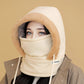 Verdickte Thermomütze mit Plüschfutter und Gesichtsmaske für Damen und Herren