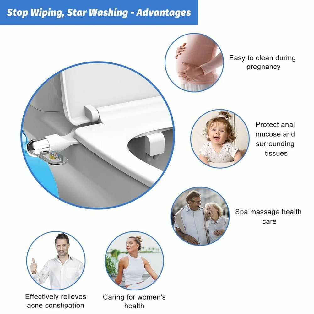 Badezimmer Nicht-elektrisches Bidet mit doppelter Sprühdüse Toilettenreiniger Bidet Hygienisches selbstreinigendes Bidet