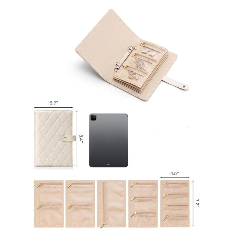 📢📢2 kaufen, 1 gratis!! 🌿Elegante, tragbare Schmuckaufbewahrungstasche mit Karomuster✨