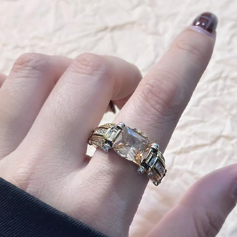 🎁Heißer Verkauf🔥Schwerlast Vintage Zirkonia Wide Band Ring