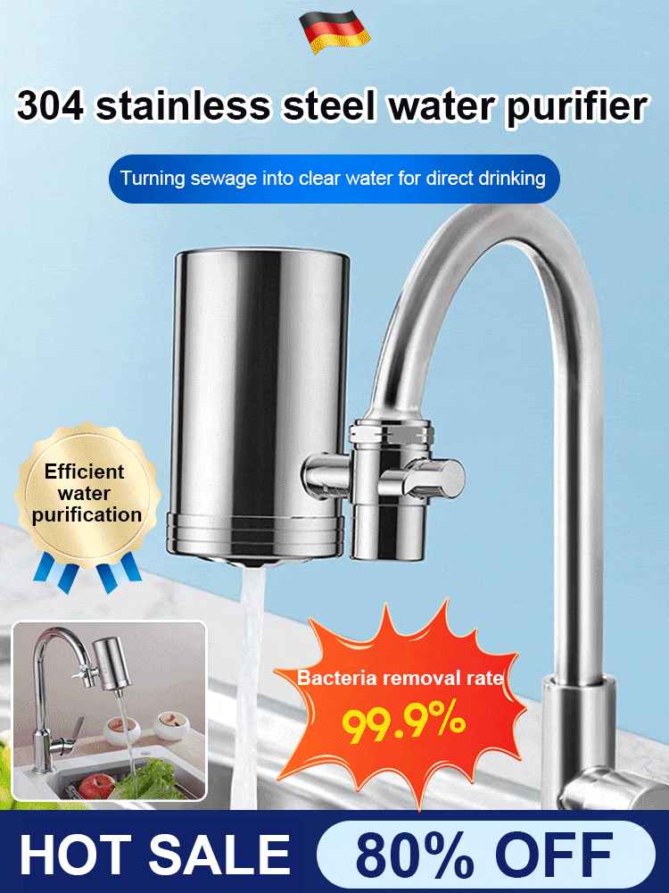 🔥Installationsfreier Edelstahl-Haushaltswasserhahn-Wasserreiniger