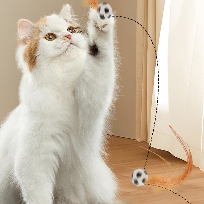 Interaktiver Hüpfball für Katzen mit Federn