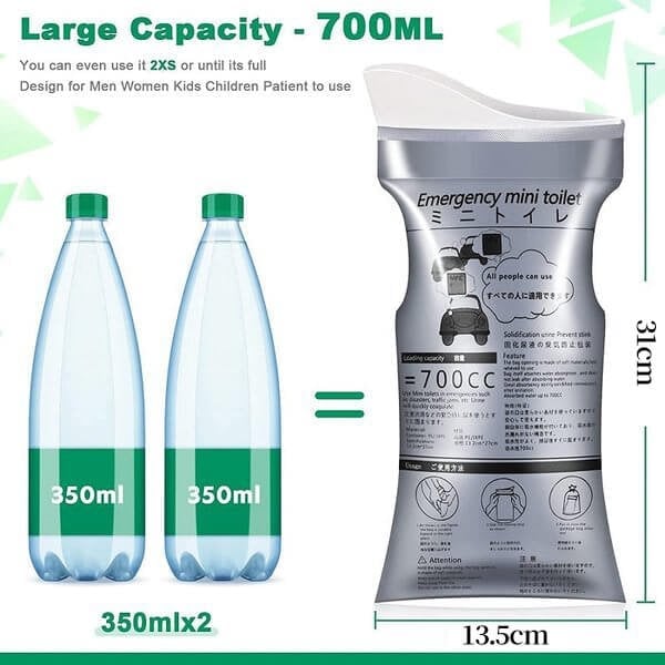 🥳 SCHLUSSVERKAUF 2026 – 50 % RABATT! Über 50.000 verkaufte Exemplare!  🌿 700-ml-Tragetasche: auslaufsicher, auslaufgeschützt, geruchsneutralisierend. Ideal für Reisen, Camping und Notfälle. Hygienisch und diskret.  🚐 Schluss mit dem Stress unterwegs!