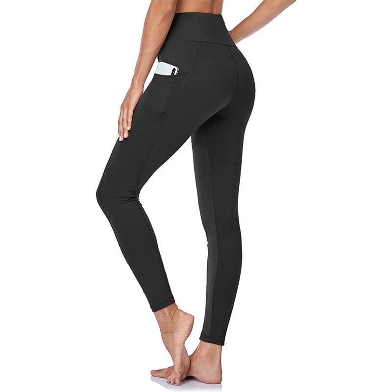 Yoga-Leggings mit hoher Taille, Verstärkung am Gesäß, Bauchkontrolle und Seitentasche